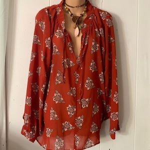 floral long sleeve blouse